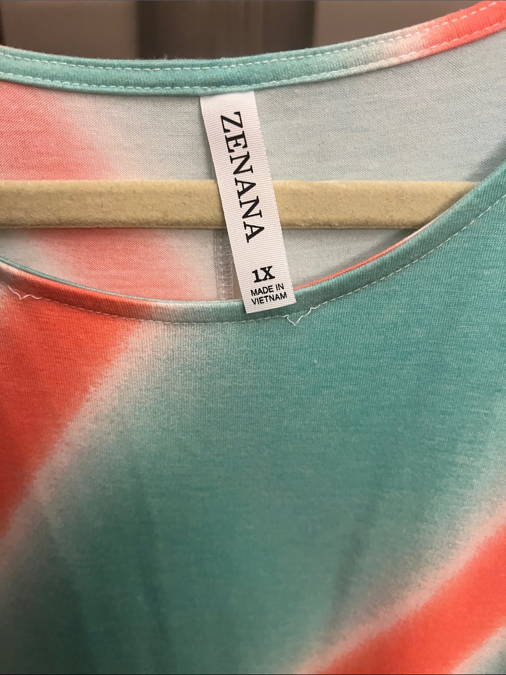 Zenana Sleeveless Aqua & Coral Diagonal Stripe Maxi Dress NWOT - Picture 2 of 5